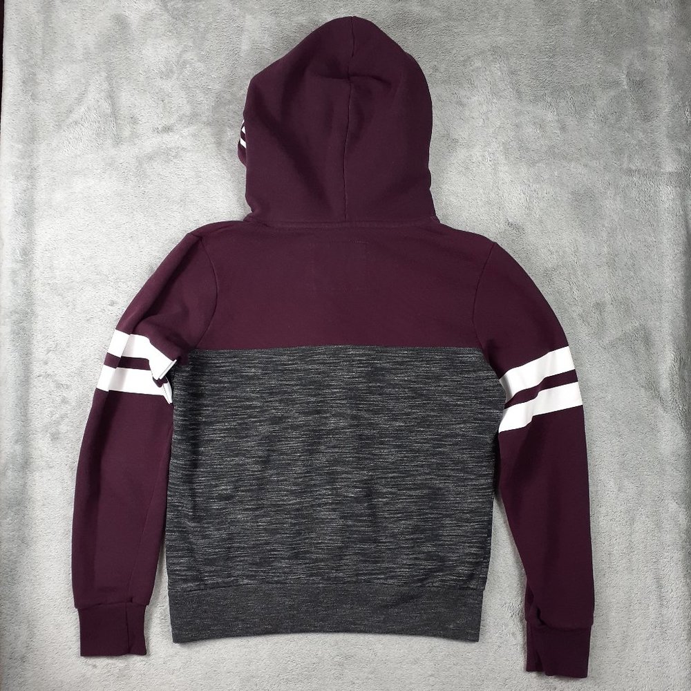 Reflex Dark Heather Gray and Burgundy Love Hoodie - Picture 5 of 5